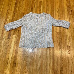 Marina Luna Womens Paisley Top Size L 3/4 Sleeve 100% Rayon